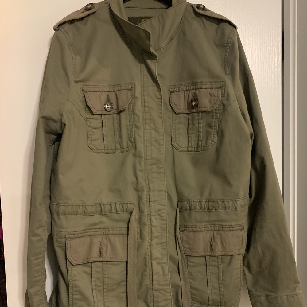 Lucky brand size large green military jacket.